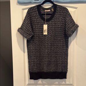 Rebecca Taylor Black and Gray Sweater